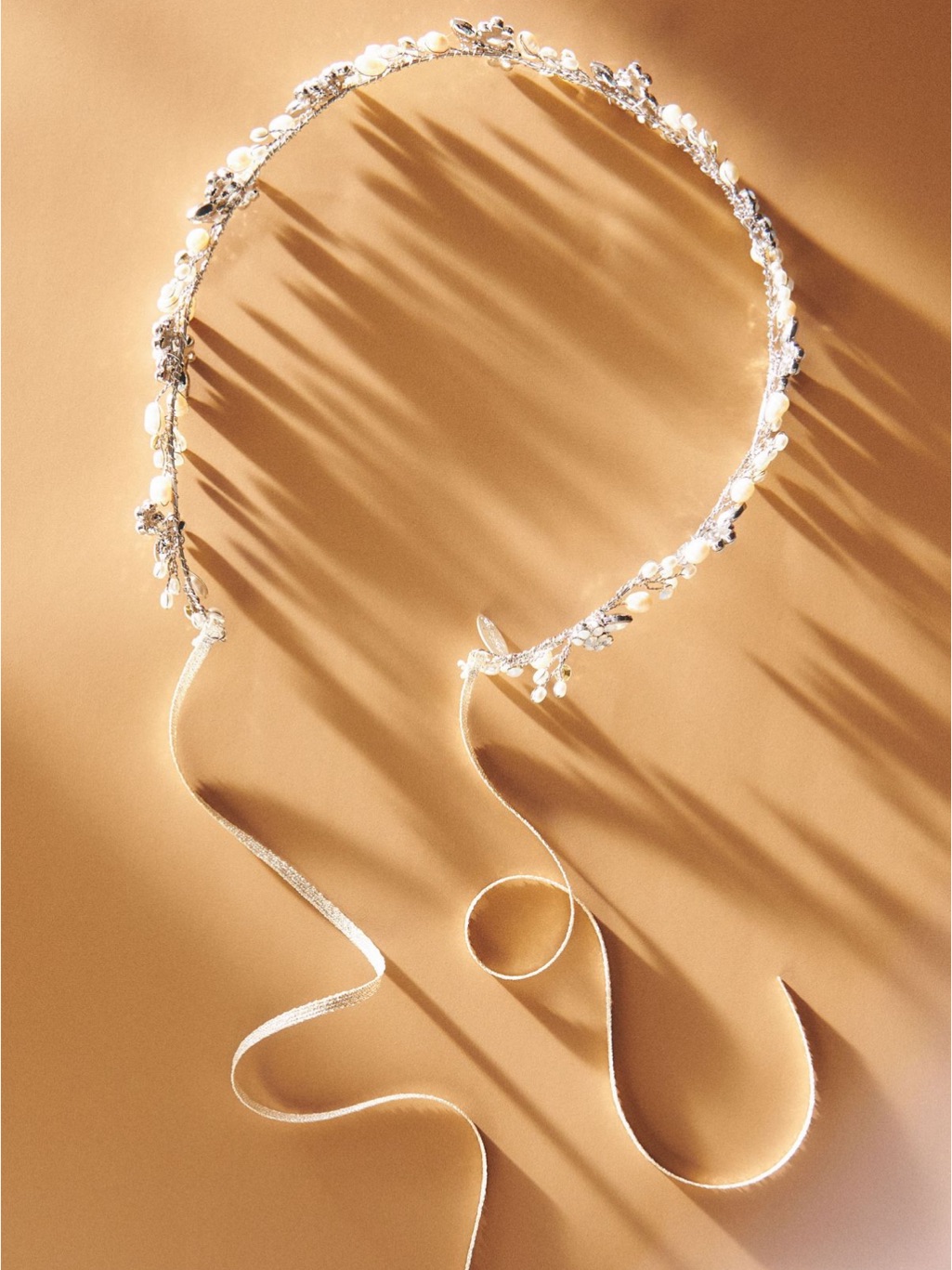 Twigs & Honey Baby’s Breath Pearl And Opal Bridal Crown - Silver — image 2 of 3